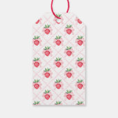 Aardbei Rode Picknick Plaid Gift Label Cadeaulabel (Achterkant)