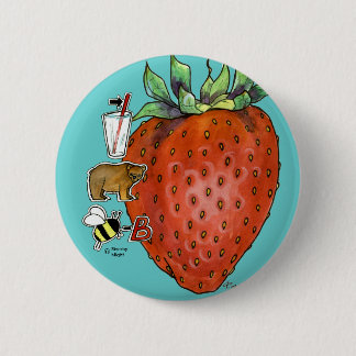 Aardbei Ronde Button 5,7 Cm