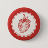 Aardbei Ronde Button 5,7 Cm (Voorkant)