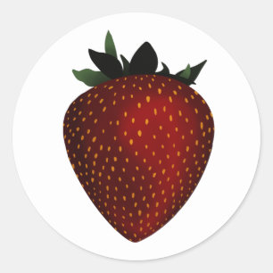 aardbei ronde sticker