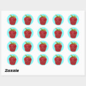Aardbei Ronde Sticker (Vel)