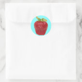 Aardbei Ronde Sticker (Tas)