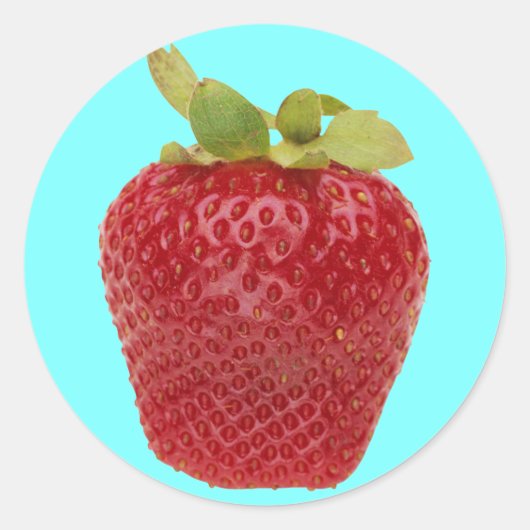 Aardbei Ronde Sticker (Voorkant)