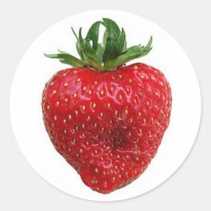 Aardbei Ronde Sticker
