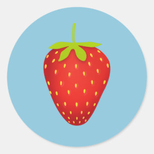 Aardbei Ronde Sticker