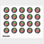 Aardbei Ronde Sticker (Vel)