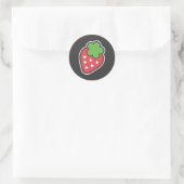 Aardbei Ronde Sticker (Tas)