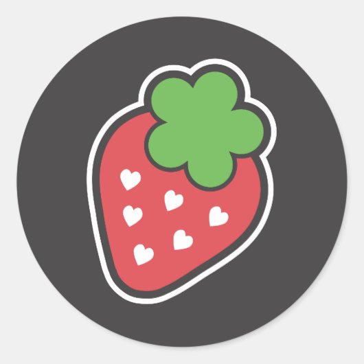 Aardbei Ronde Sticker (Voorkant)