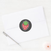 Aardbei Ronde Sticker (Envelop)
