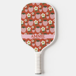 Aardbei rood roze gepersonaliseerde pickleball ped pickleball paddle