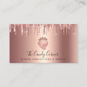 Aardbei Roos Gold Copper Drip Confections Sweets Visitekaartje (Voorkant)