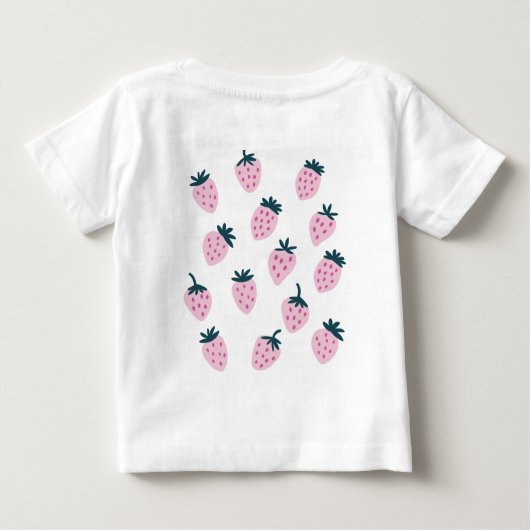 Aardbei roze baby eerste verjaardag (Achterkant)