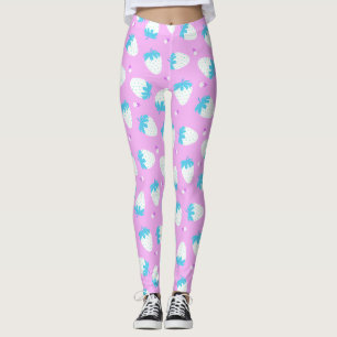 Aardbei roze blauw leggings