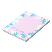 Aardbei roze blauw notitieblok (Gedraaid)