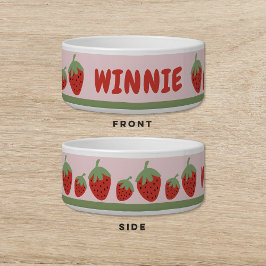 Aardbei Roze Hond Kat Pet Voerbakje