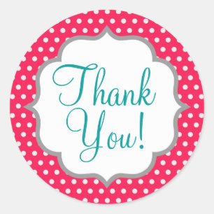 Aardbei roze polka stippen ronde sticker