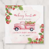 Aardbei Roze Rode bessen Zoet Baby shower Bedankjes Labels (Voorkant)
