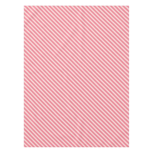 Aardbei roze snoep diagonaal strepenpatroon tafelkleed (Voorkant)