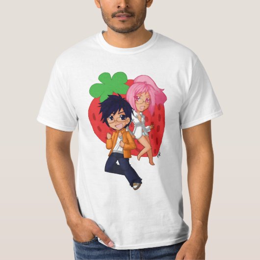 Aardbei Scented Burnout Character T-shirt #1 (Voorkant)