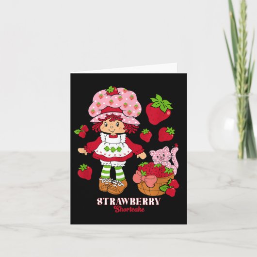 Aardbei Shortcake &amp; Kat Custard  Kaart (Voorkant)