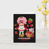 Aardbei Shortcake &amp; Kat Custard  Kaart (Gele Bloem)