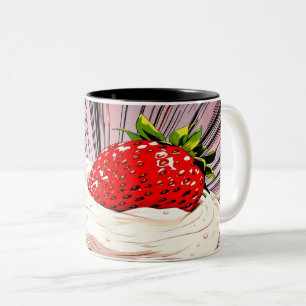 Aardbei Shortcake nostalgie Tweekleurige Koffiemok