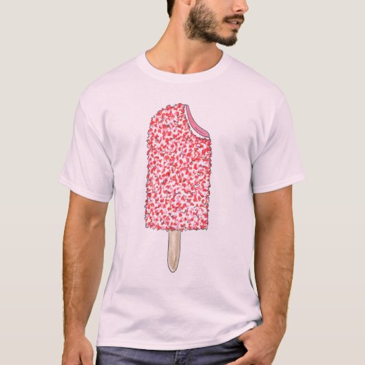 Aardbei Shortcake Popsicle Tee Shirt (Voorkant)