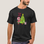 Aardbei Shortcake Vrolijk en helder kerstboom T-shirt (Voorkant)