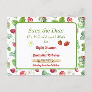 aardbei Sla het Briefkaart Datum op