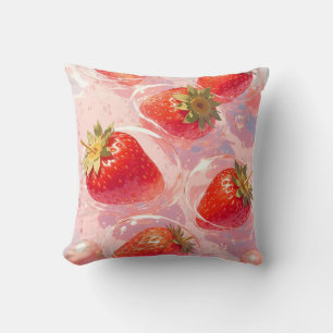 Aardbei Splash Kussen