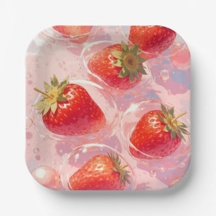 Aardbei Splash Papieren Bordje