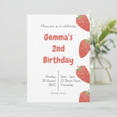 Aardbei Stippen Verjaardag Kaart (Staand voorkant)