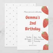 Aardbei Stippen Verjaardag Kaart (Voorkant / Achterkant)