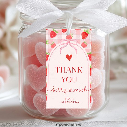 Aardbei Strawberry Favor cadeau label Cadeaulabel