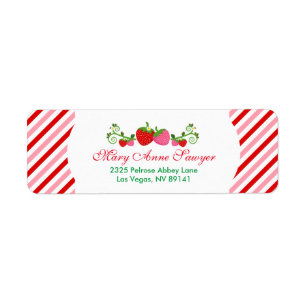 Aardbei Summer Birthday Baby shower Etiket