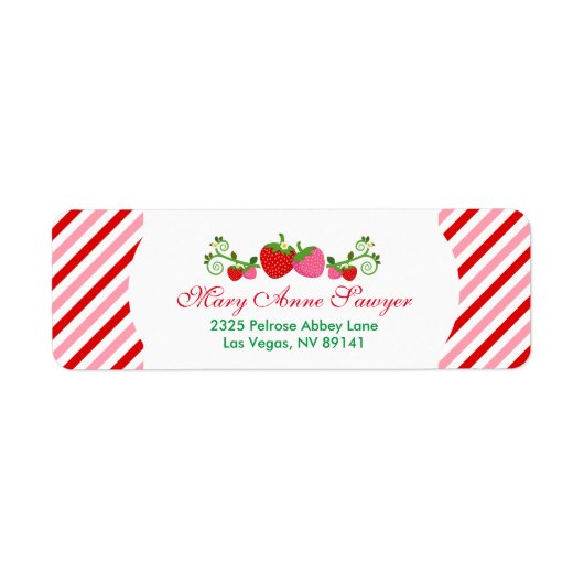 Aardbei Summer Birthday Baby shower Etiket (Voorkant)
