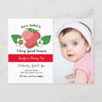 Aardbei Sweet Birthday Uitnodiging