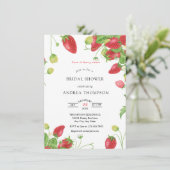 aardbei | Sweet Bridal Shower Uitnodiging (Staand voorkant)