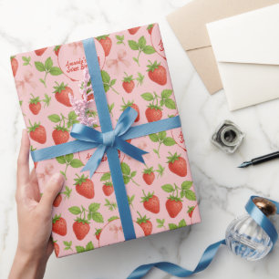 Aardbei Sweet Kids verjaardagsfeestje - Cadeaupapier
