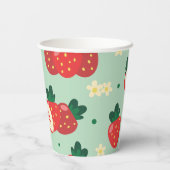 Aardbei Sweet Verjaardagsfeestje Papier Cups Papieren Bekers (Achterkant)