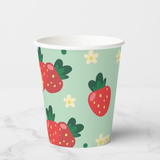 Aardbei Sweet Verjaardagsfeestje Papier Cups Papieren Bekers (Voorkant)