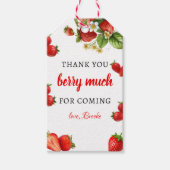 Aardbei Thema 1e Verjaardag Gift Label Cadeaulabel (Voorkant)