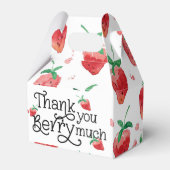 Aardbei thema, eerste verjaardag, kinderen verjaar bedankdoosjes (Voorkant Zijde)