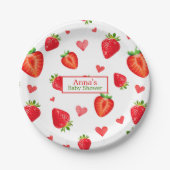 Aardbei Thema Pattern Spring Fruit Baby shower Papieren Bordje (Voorkant)