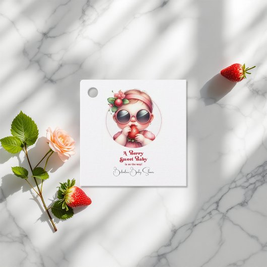 Aardbei Theme Berry Sweet Baby shower Bedankjes Labels