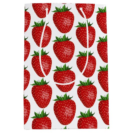 Aardbei Theme Gift Bag Medium Cadeauzakje (Voorkant)