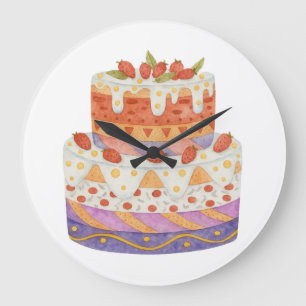 Aardbei tweelagige cake grote klok