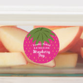 Aardbei uit fruit labels (Aangebracht)