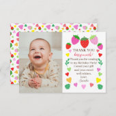 Aardbei Verjaardag Foto Dank je kaart (Voorkant / Achterkant)