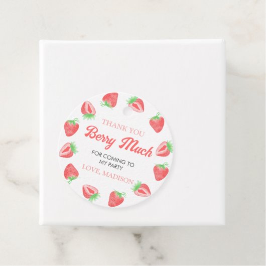 Aardbei Verjaardag Hartelijk dank Bedankjes Labels (In situ)